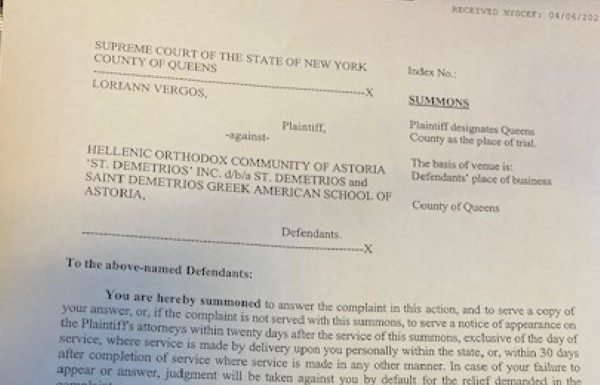 GOARCH vs. GOARCH: Another Employee Lawsuit Against St. Demetrios of Astoria!