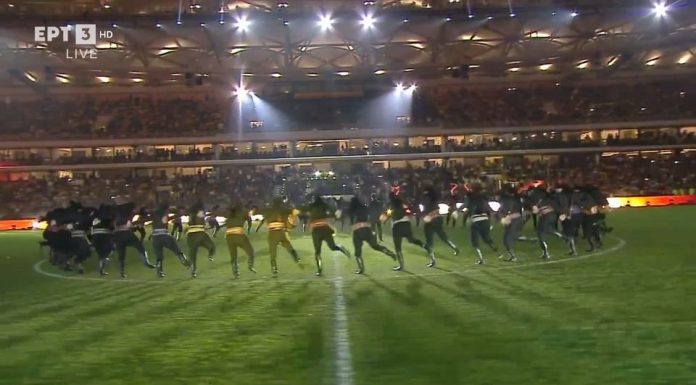 The 3,000 yr old Greek Dance, Pyrrichios, at the Inauguration of New AEK Soccer Club Stadium!!